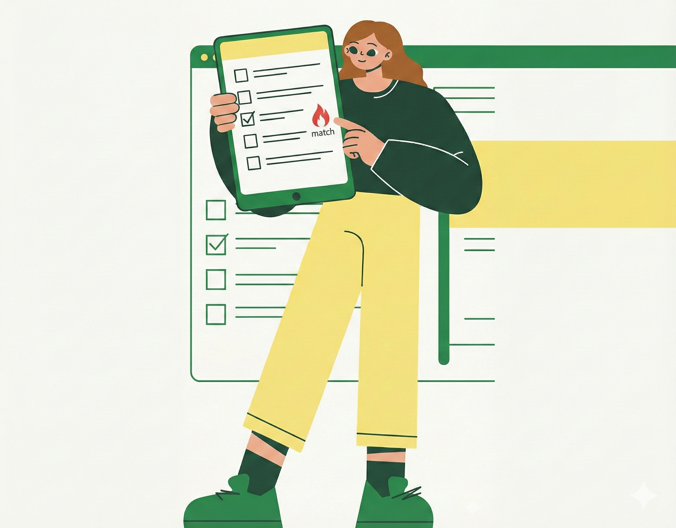 Ilustração flat de lista de verificação e questionário